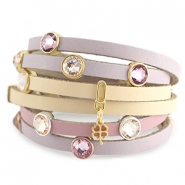 Beautiful bracelets with Swarovski SS34 & 5mm flat DQ leather